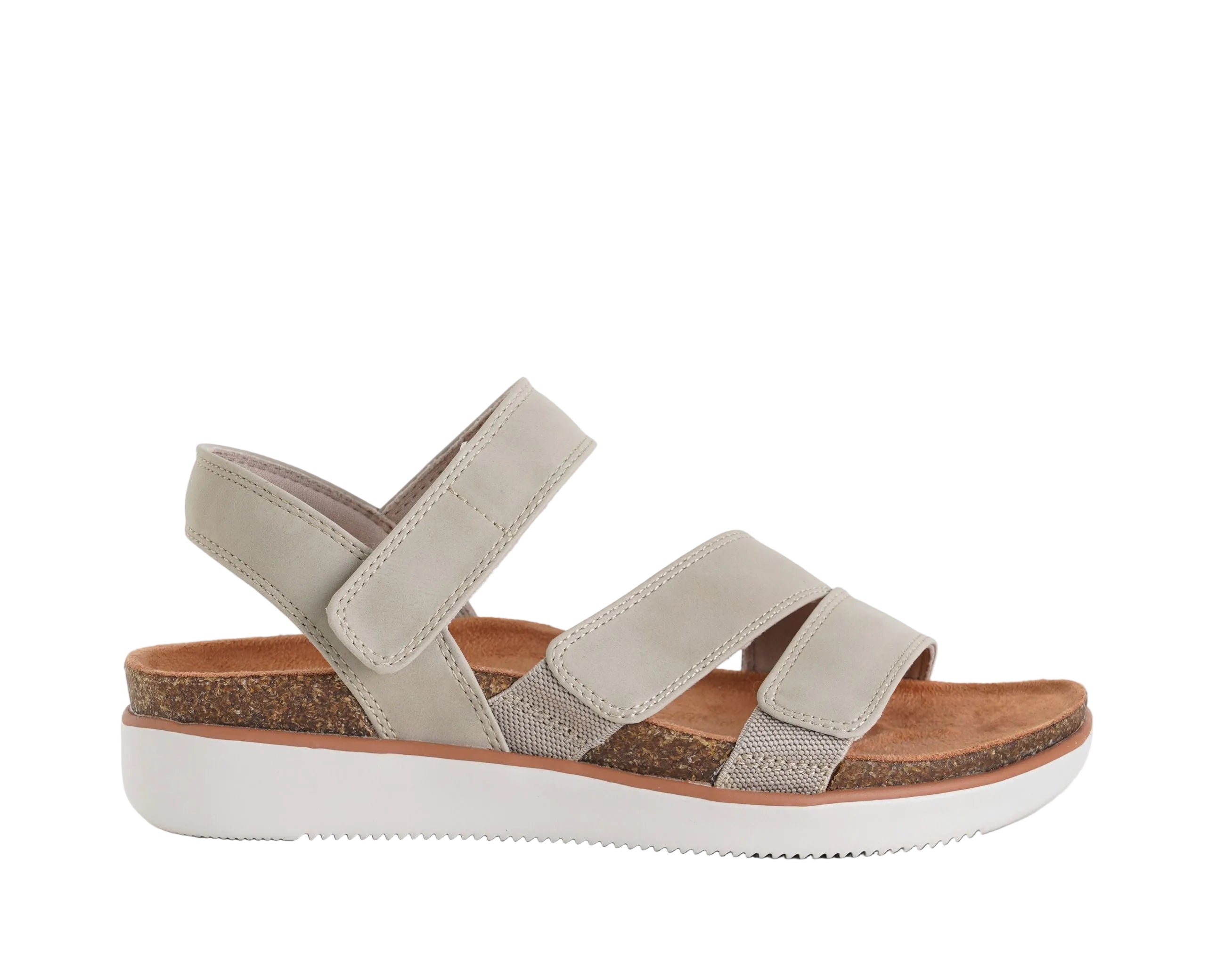 Sandalo Skechers Lifted Comfort 163252 taupe donna - Cinturini regolabili Memory Foam vegan taglie 36-41