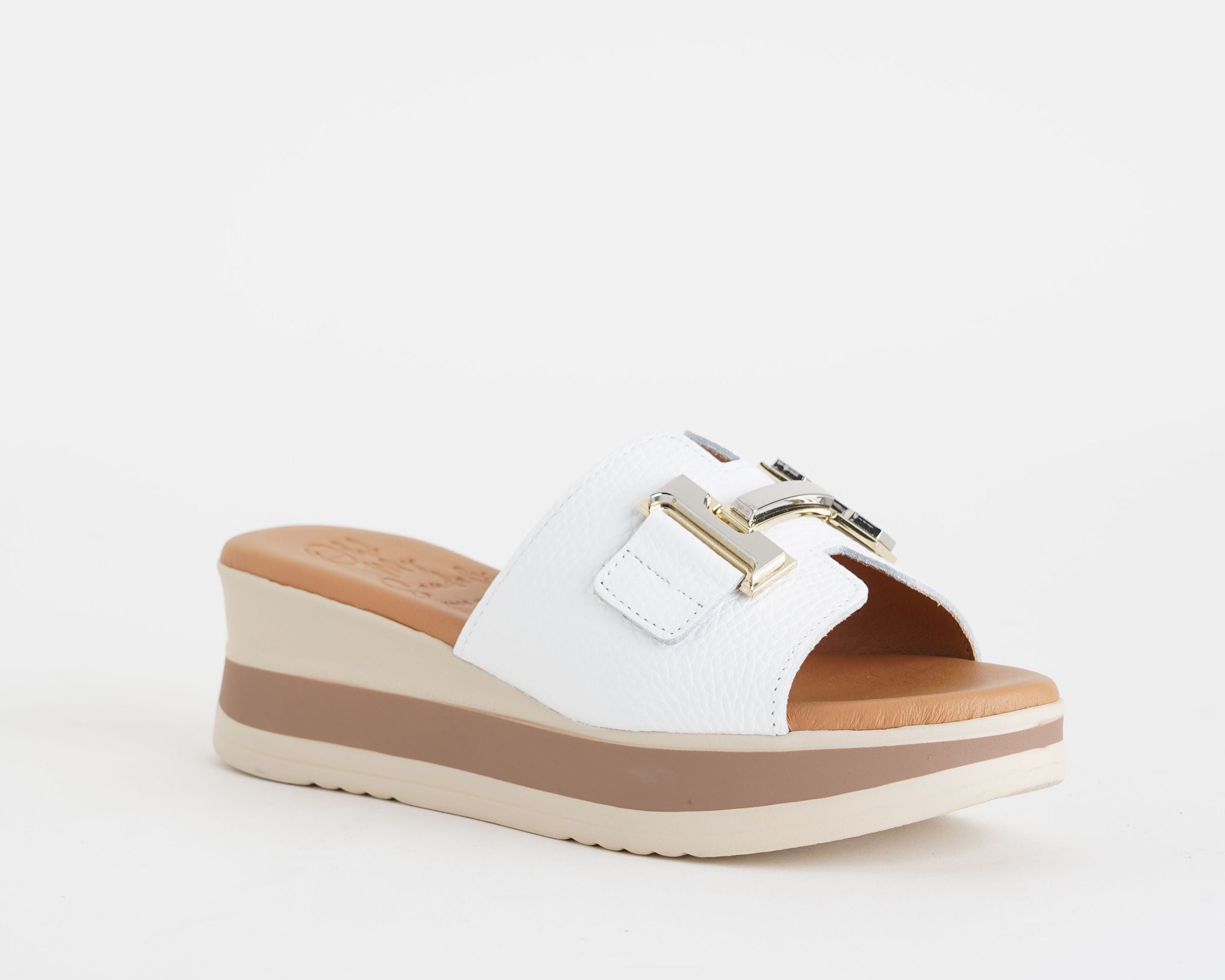 `Sandali slip-on con zeppa Oh My Sandals 5980 Blanco Donna`