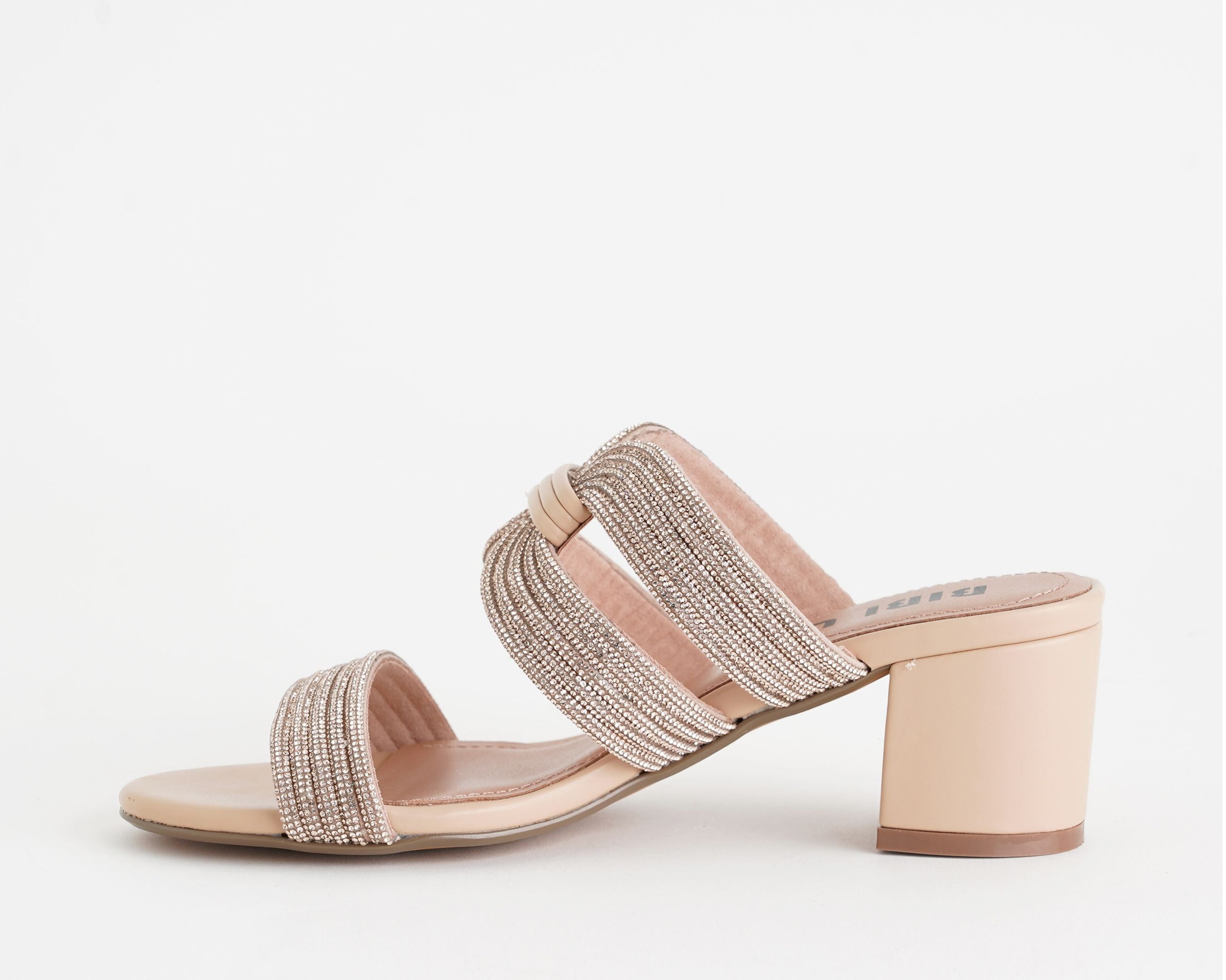 Sandali con tacco Bibi Lou Azalea 940Z00HG Nude Donna – tomaia in sintetico con strass, calzata slip-on, soletta in pelle e suola in gomma, tacco 50 mm
