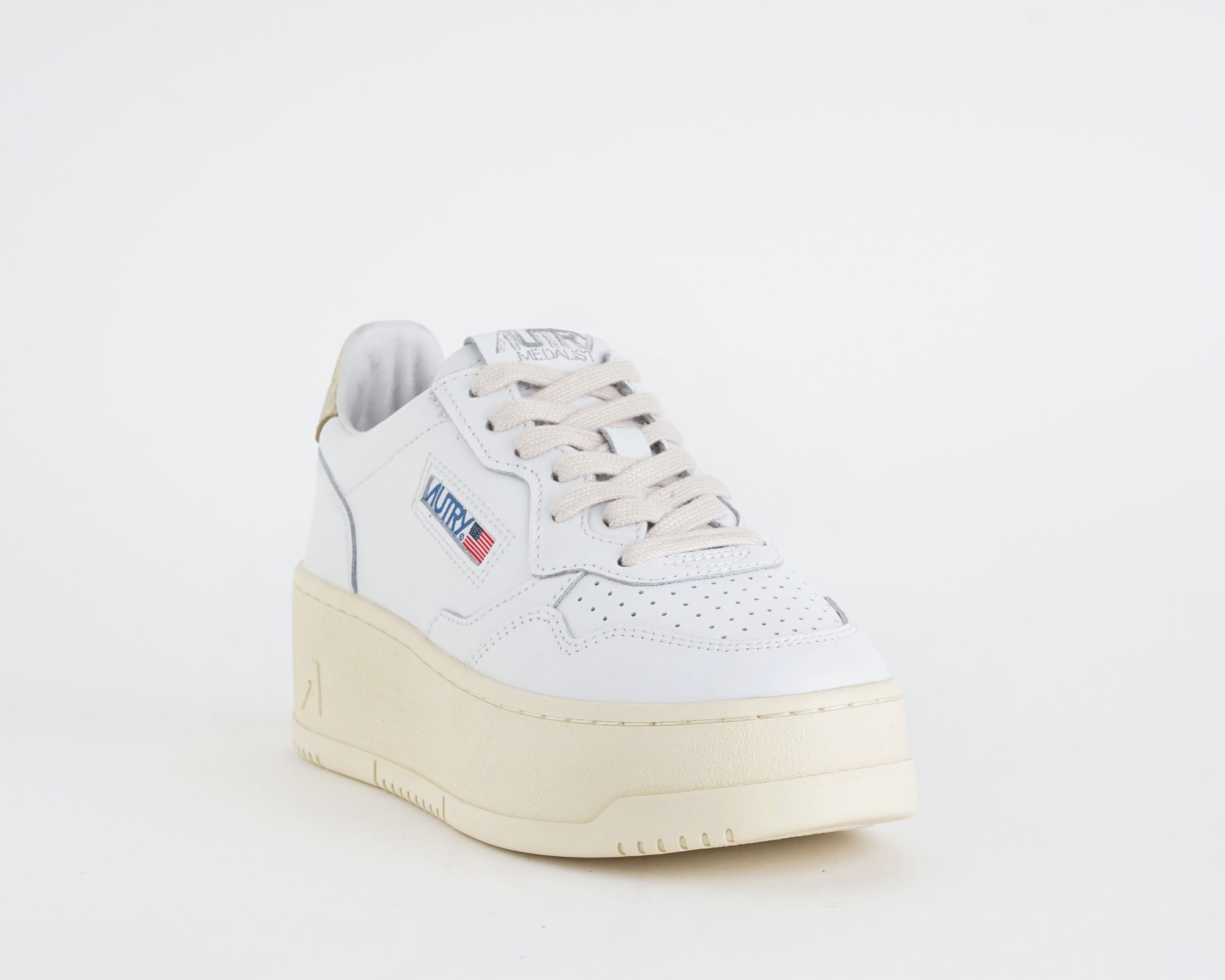 AUTRY Medalist Platform PTLW LL01 sneakers donna pelle bianca platino

