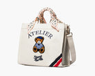 Borsa a mano Sécret Pon-Pon Saint Tropez Bag M Ecru Donna – tracolla regolabile, chiusura zip, H.31xL.35xP.14 cm
