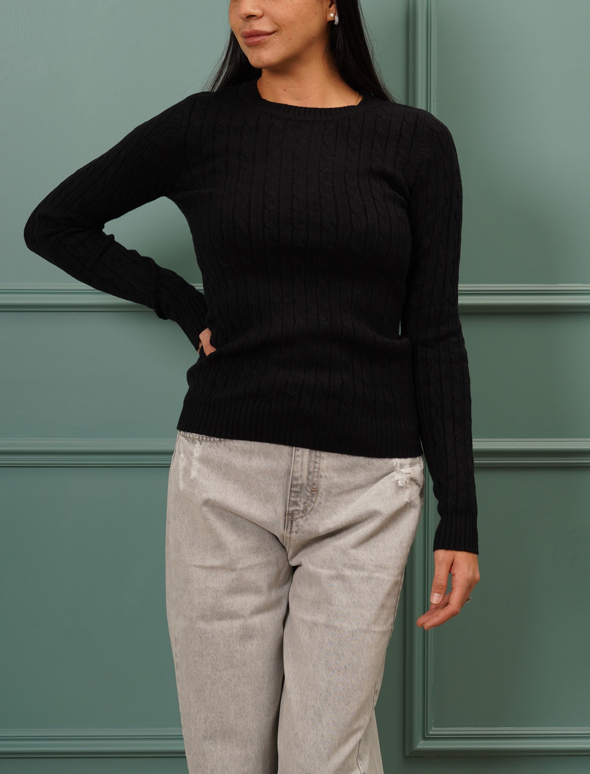 Maglia girocollo con intreccio BB GLAMOUR JN1011 Donna