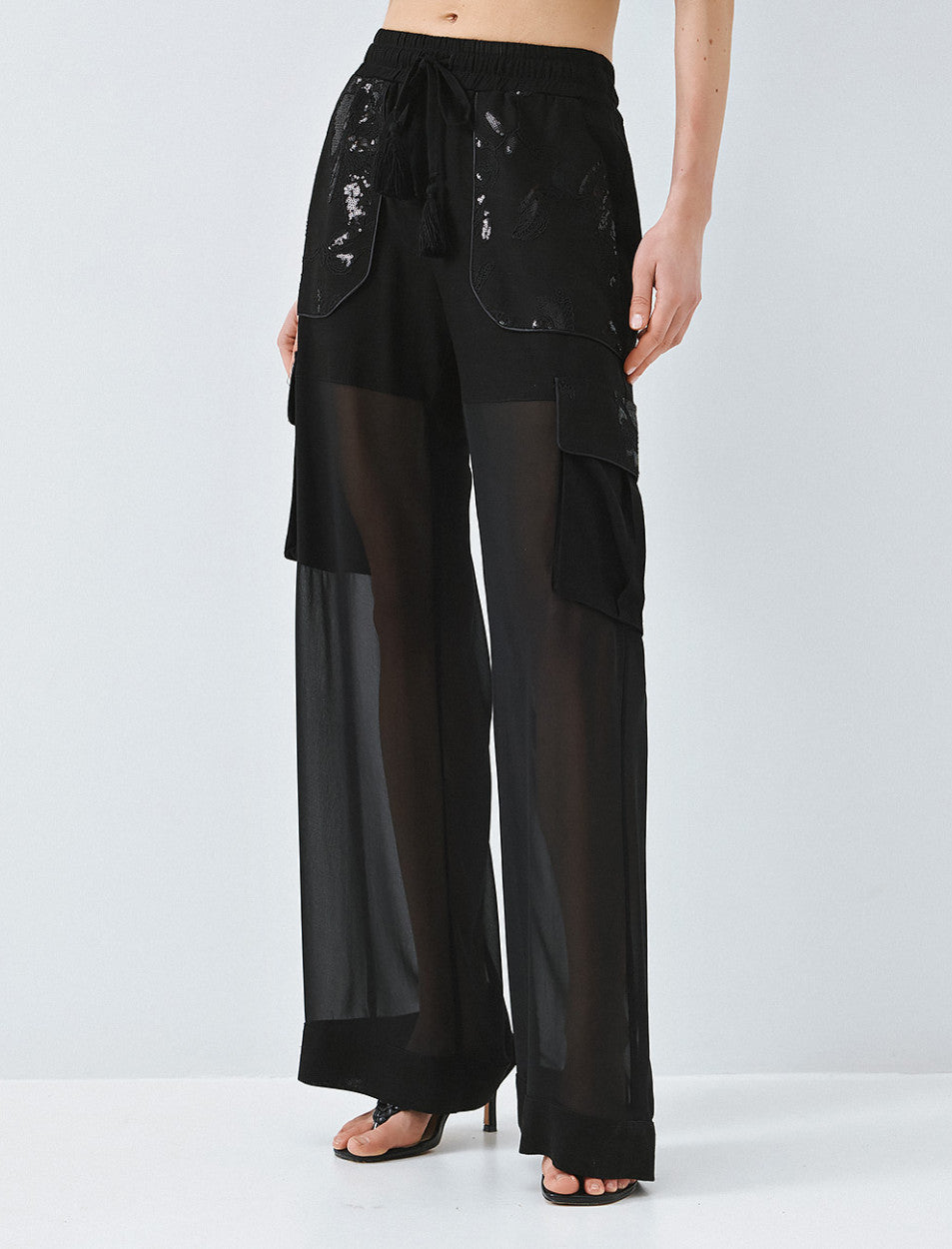 Pantaloni cargo Access Fashion 63-5000-155 Nero Donna