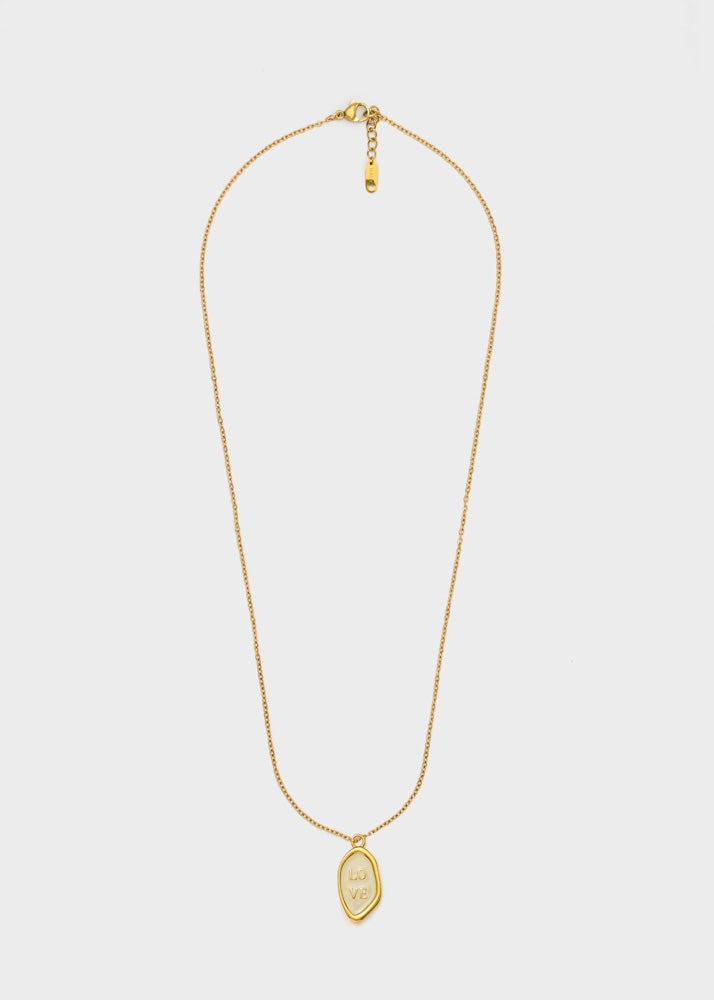 Collana con pendente Nalì Love EMCL1334 Panna/Oro Donna