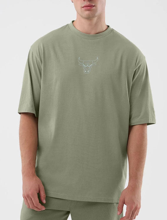 T-Shirt Oversized New Era Chicago Bulls NBA League Essential 60856150 Verde Pastello Uomo