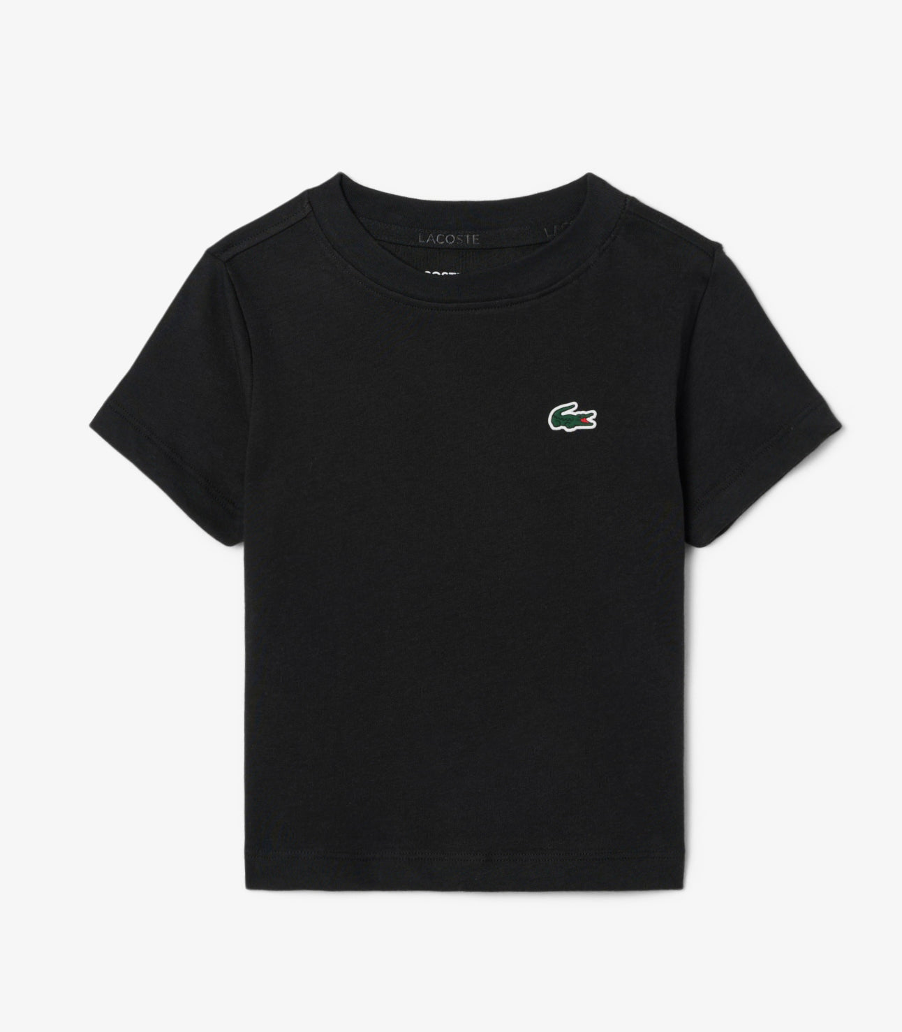 T-shirt Lacoste TJ0777 nero unisex bambino - tecnologia Ultra Dry, cotone organico, taglie 8A-16A