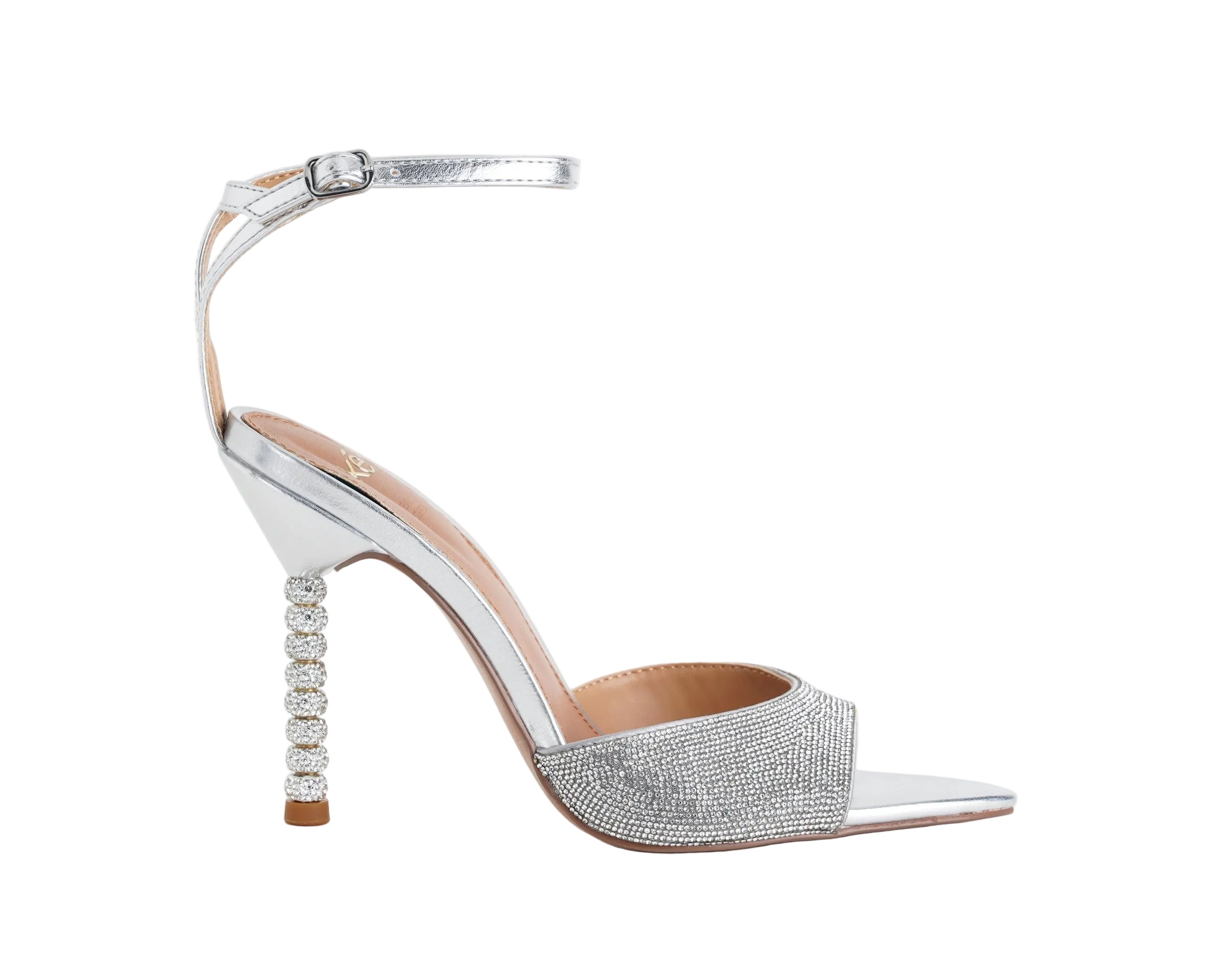 Sandalo alto donna EXE Joy-625 Clear strass con tacco 110 mm e strass