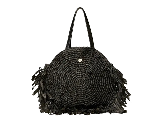 Borsa Shopper tonda in rafia con frange Twinset 261LB7BAA Donna