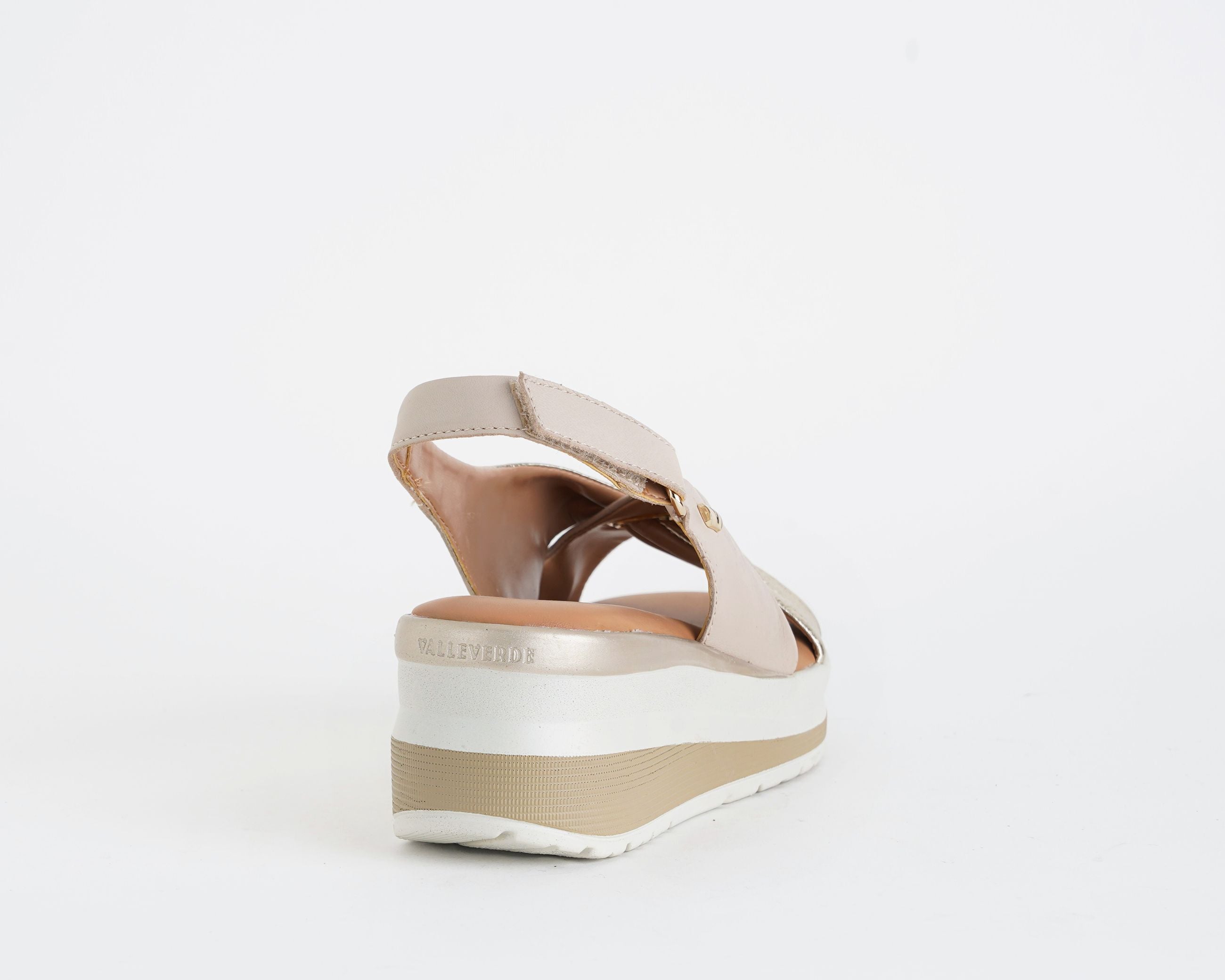 Sandalo alto VALLEVERDE VGI320W SAND - nappa, zeppa 55 mm, donna