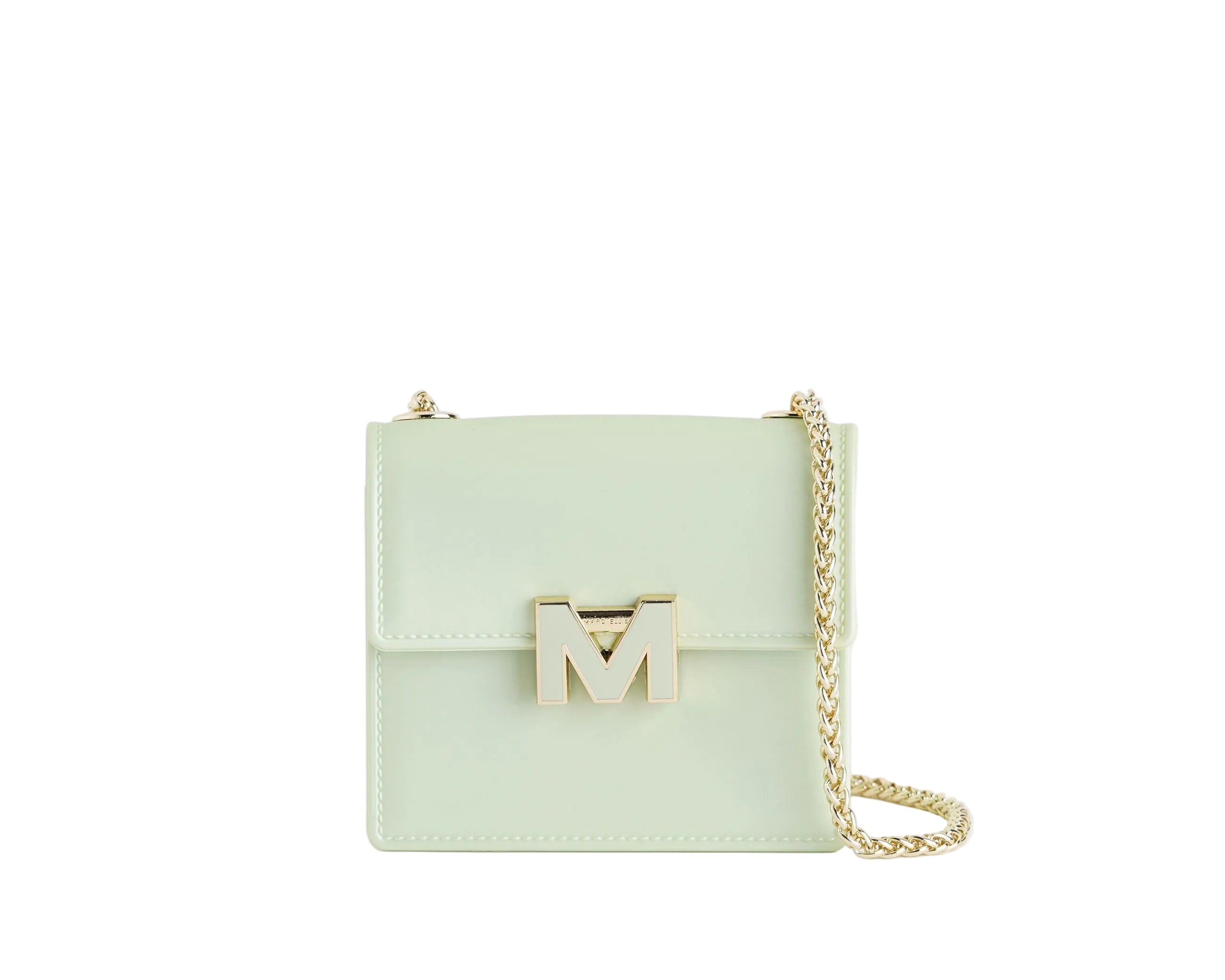 Borsa a spalla Marc Ellis Supermee S Donna Soft Green Light Gold – Vista frontale