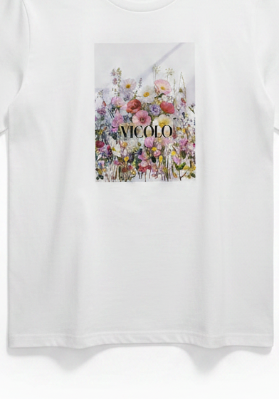 T-shirt donna VICOLO RAB0326 Bianco 