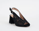 Sandalo alto MELLUSO N653Q NERO - suede con strass, tacco 60 mm, donna
