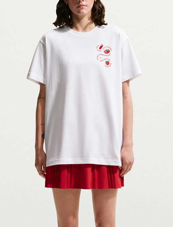 T-Shirt oversize Nike Sportswear Cafe Tomato IH8036-100 donna colore White
