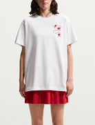 T-Shirt oversize Nike Sportswear Cafe Tomato IH8036-100 donna colore White