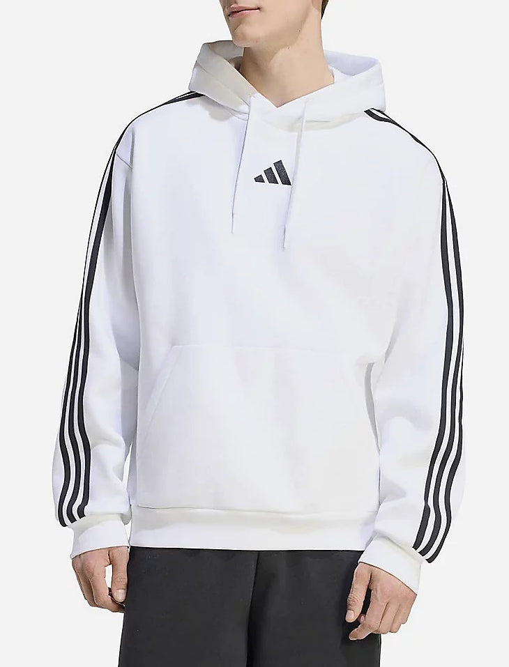 Felpa con cappuccio Adidas 3S FL KY4171 Bianco/Nero Uomo