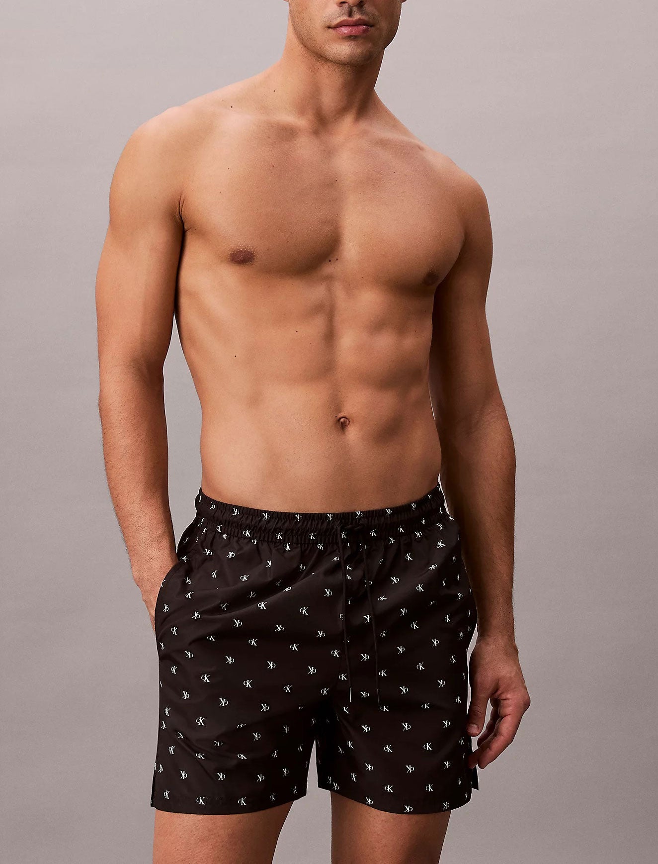 Pantaloncini da bagno Calvin Klein Diamond Logo LV00N61027-PCS Black Uomo