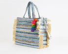 Borsa a mano Marc Ellis Buby S.Claire L Donna – Sky – vista laterale, profilo con struttura rigida e finiture logate
