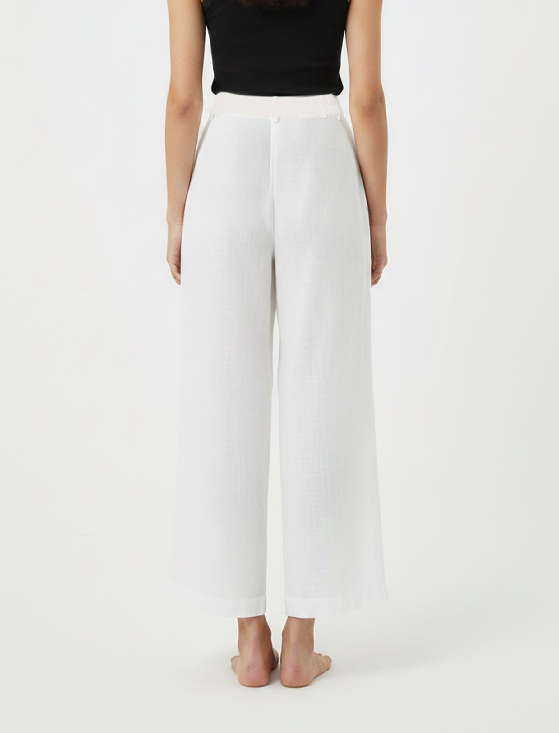 Pantaloni in misto lino Aggel SS64110F Ecru