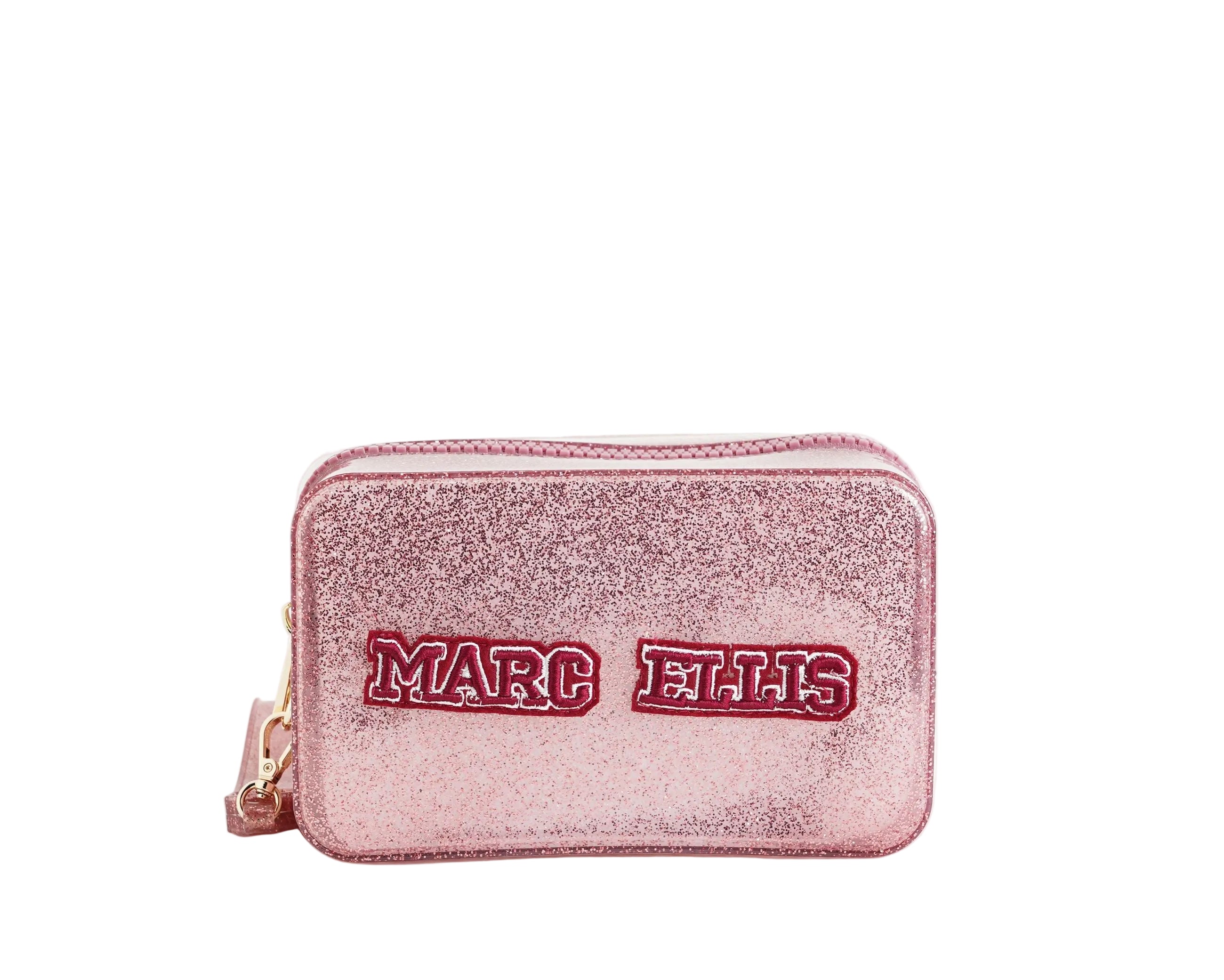 Clutch Marc Ellis Flat Sponge CS Nude Glitter/Light Gold Donna