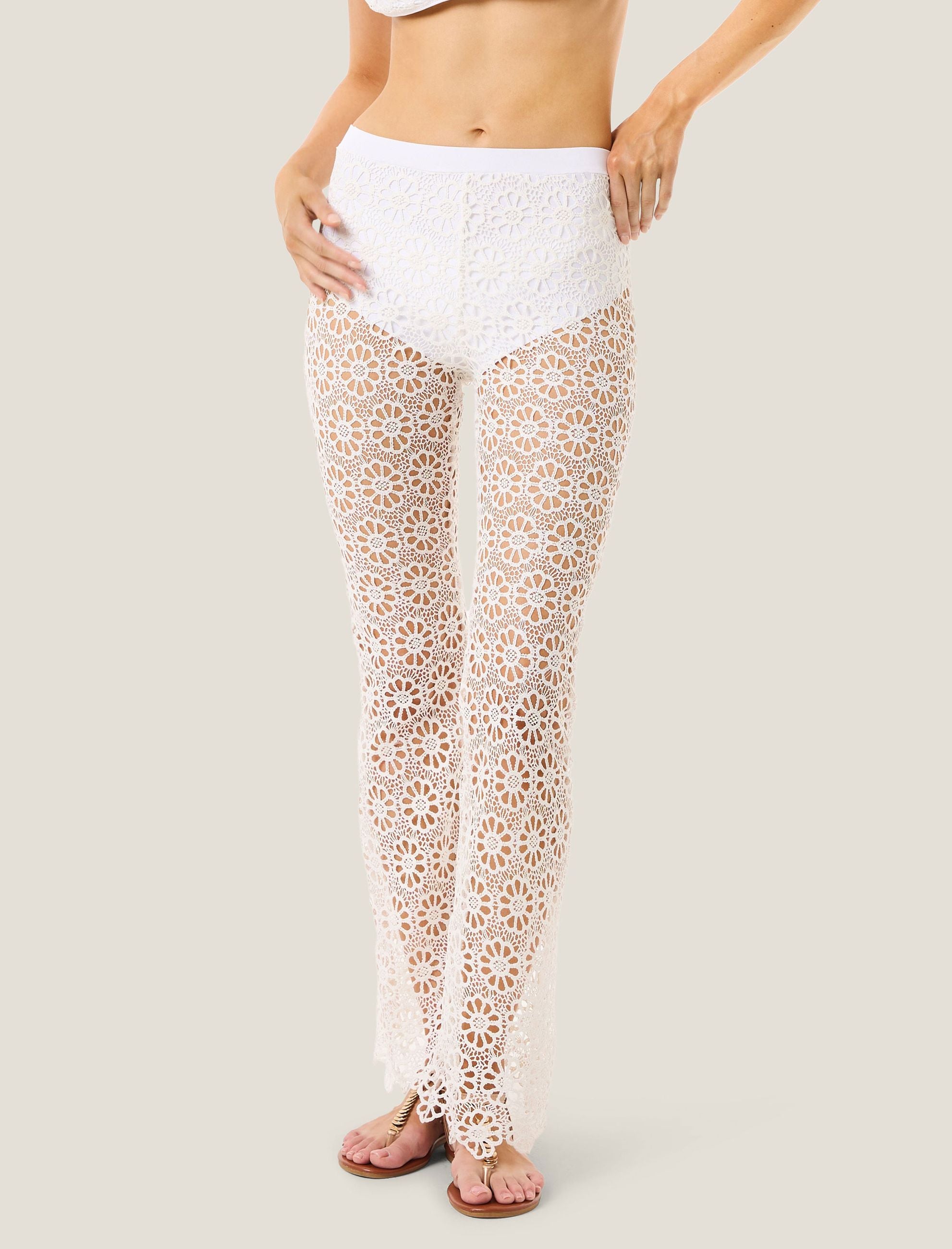 Pantalone 4Giveness Macramè  126WCUPT6108 Bianco Donna