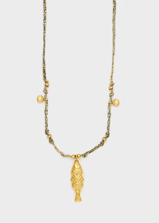 Collana Nali' con cordino e ciondoli sea LNCL0199 Verde