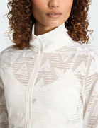 Adidas Firebird KE3451 top da allenamento donna cloud white, pizzo tricot con zip e collo alto, vestibilità aderente