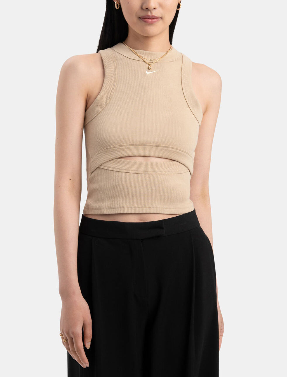 Nike Canotta Sportswear Chill Knit IF0238-286 Linen donna