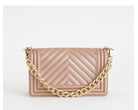 Borsa a spalla Marc Ellis Flat S Donna Moka Mousse Light Gold - Vista posteriore