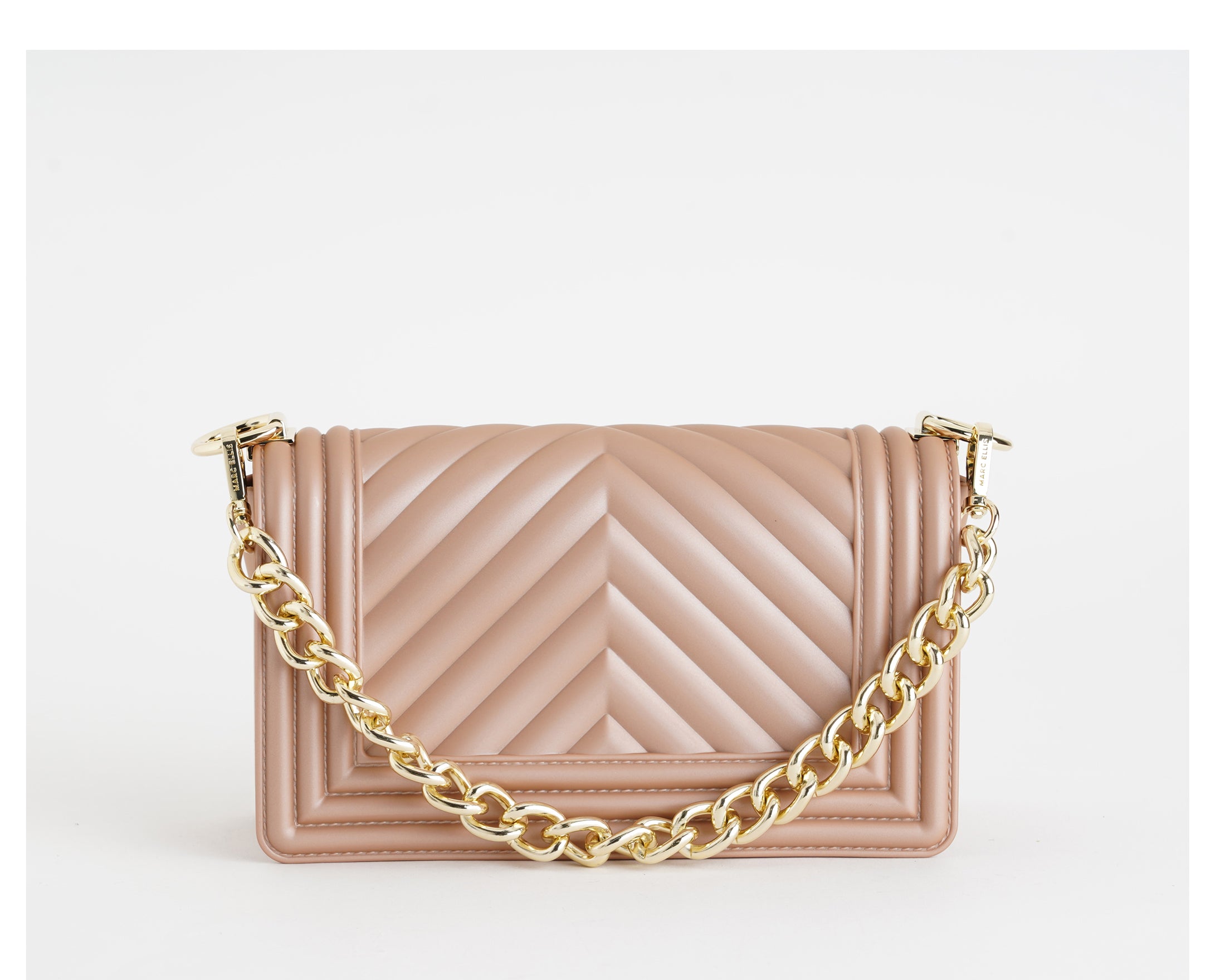 Borsa a spalla Marc Ellis Flat S Donna Moka Mousse Light Gold - Vista posteriore
