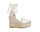 Vidorreta 0102 Normandie Espadrillas Tessuto Ricamato Zeppa Donna VIDORRETA Blanco