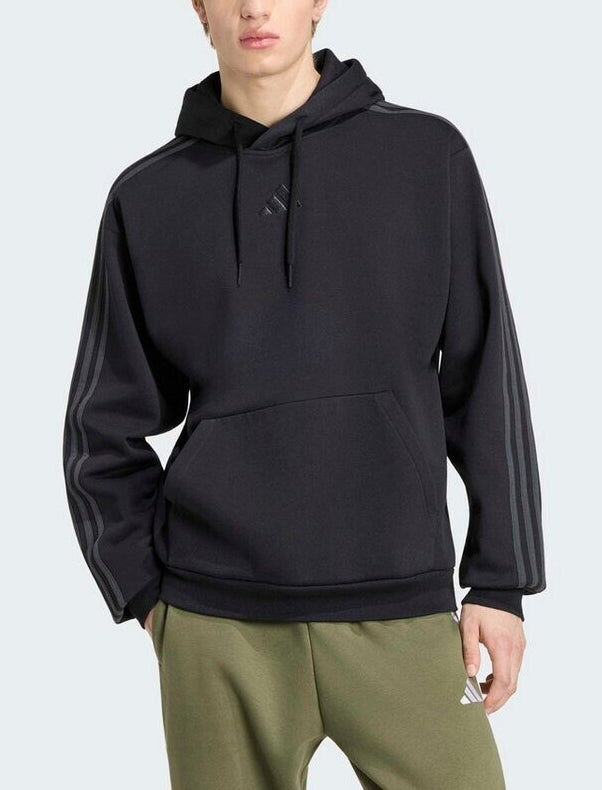 Felpa con cappuccio Adidas 3-Stripes Essentials KY4165 Black/Carbon Uomo