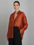 Camicia Anonyme Tencel Summer Shirt P26SB238 Brick