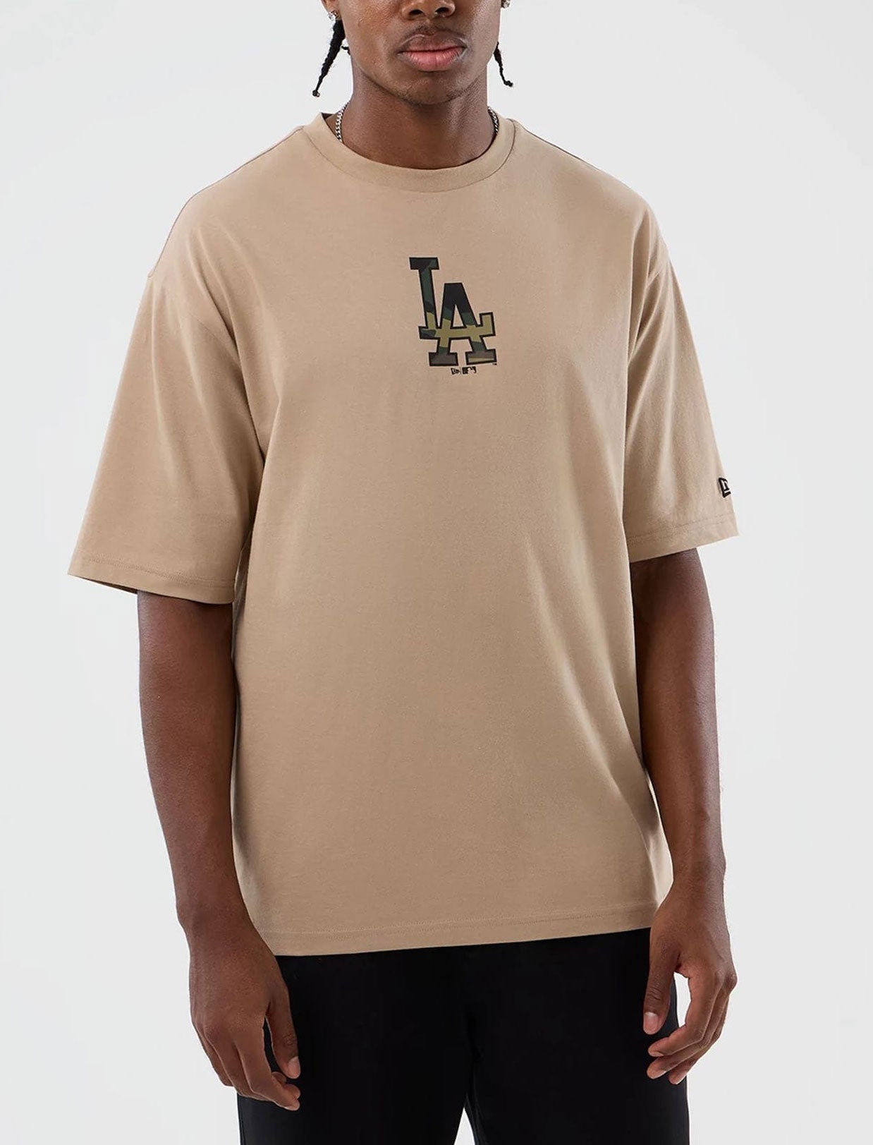 T-Shirt Oversized New Era LA Dodgers MLB Infill 60856216 Beige Uomo