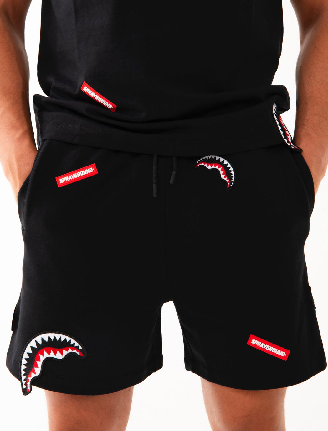 SPRAYGROUND SP847EBLK Shorts Sharkpatches Uomo Nero
