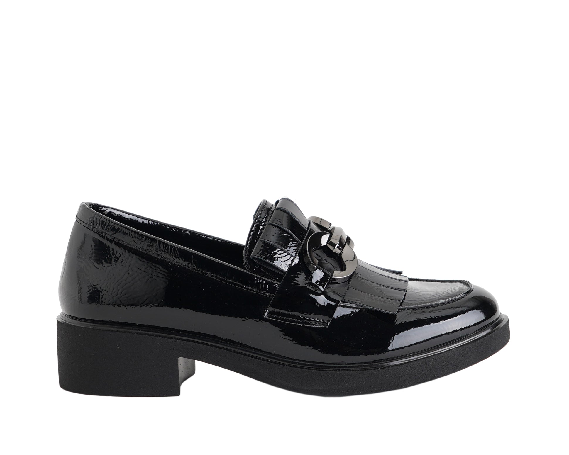 Mocassino lucido con tacco CINZIA SOFT CI2051 Nero Donna