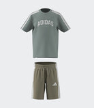 Adidas Collegiate Set Wonder Sage HZ0881 – Completo t-shirt e shorts bambino 100% cotone jersey