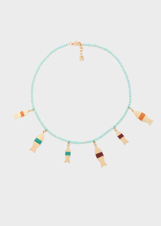 Collana Nalì Sea con Perline e Pendenti Turchese KACL0027 Donna