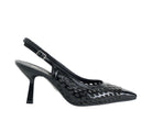 Decolletè Melluso E1857 pelle nera cinturino regolabile tacco 80mm donna vista frontale