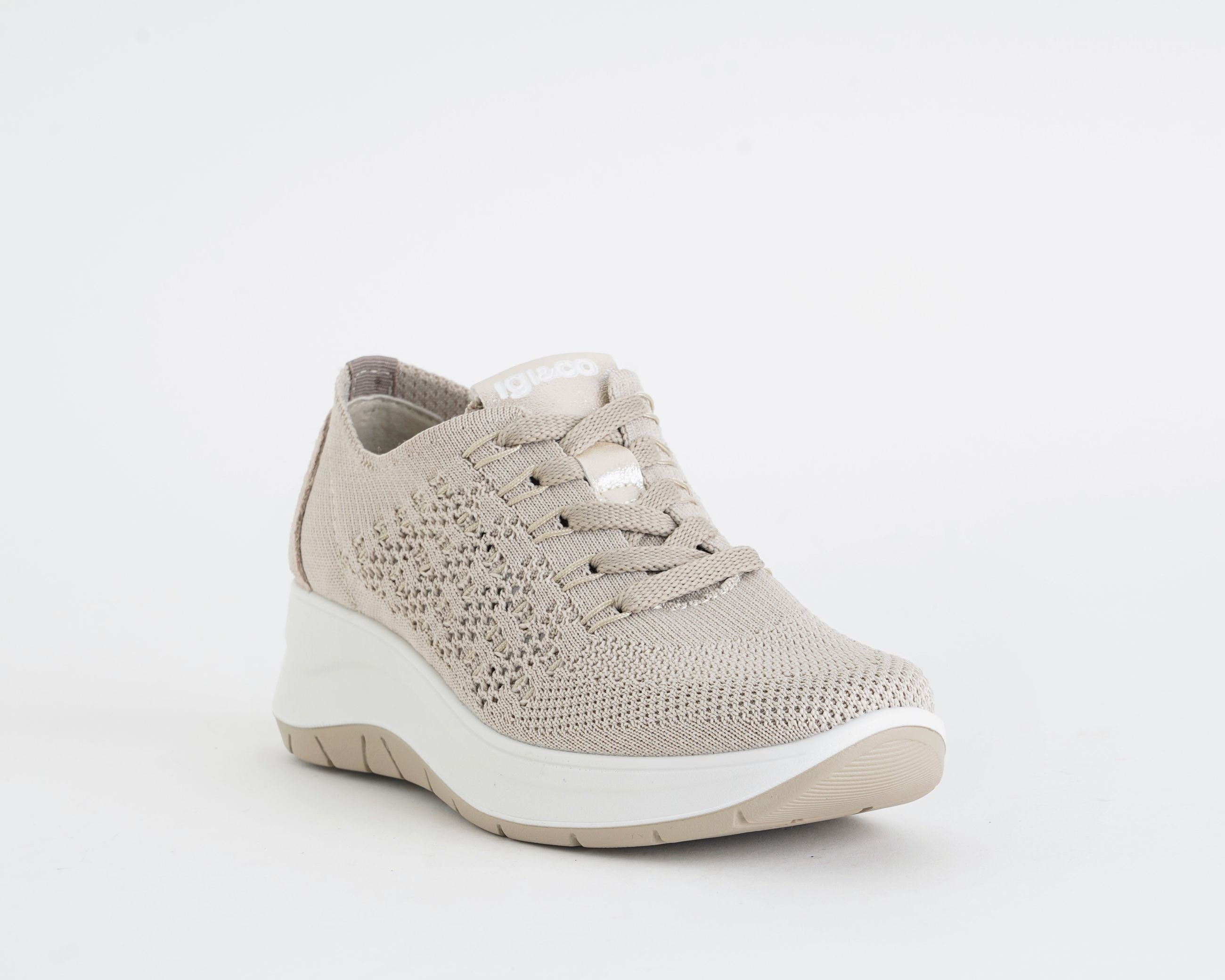 IGI&CO 1140833 sneakers zeppa donna colore Cream-Plat beige