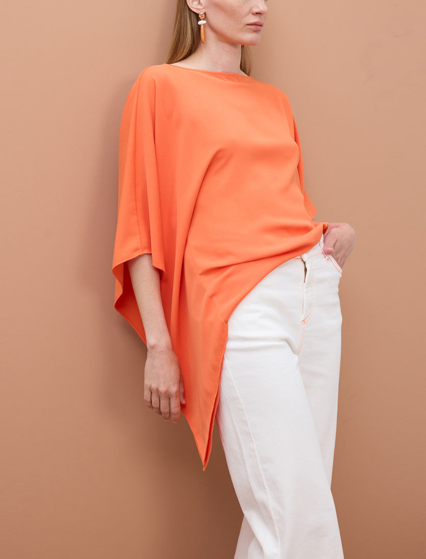 Blusa a strati con maniche scese Lola Casademunt MS2615042 Arancione Donna