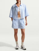 Nike Camicia Oversize Sportswear Chill Poplin II4228-435 Lt Photo Blue donna