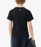 T-shirt Lacoste TJ0803 nero unisex bambino - coccodrillo XXL stampato, tecnologia Ultra Dry, taglie 8A-16A