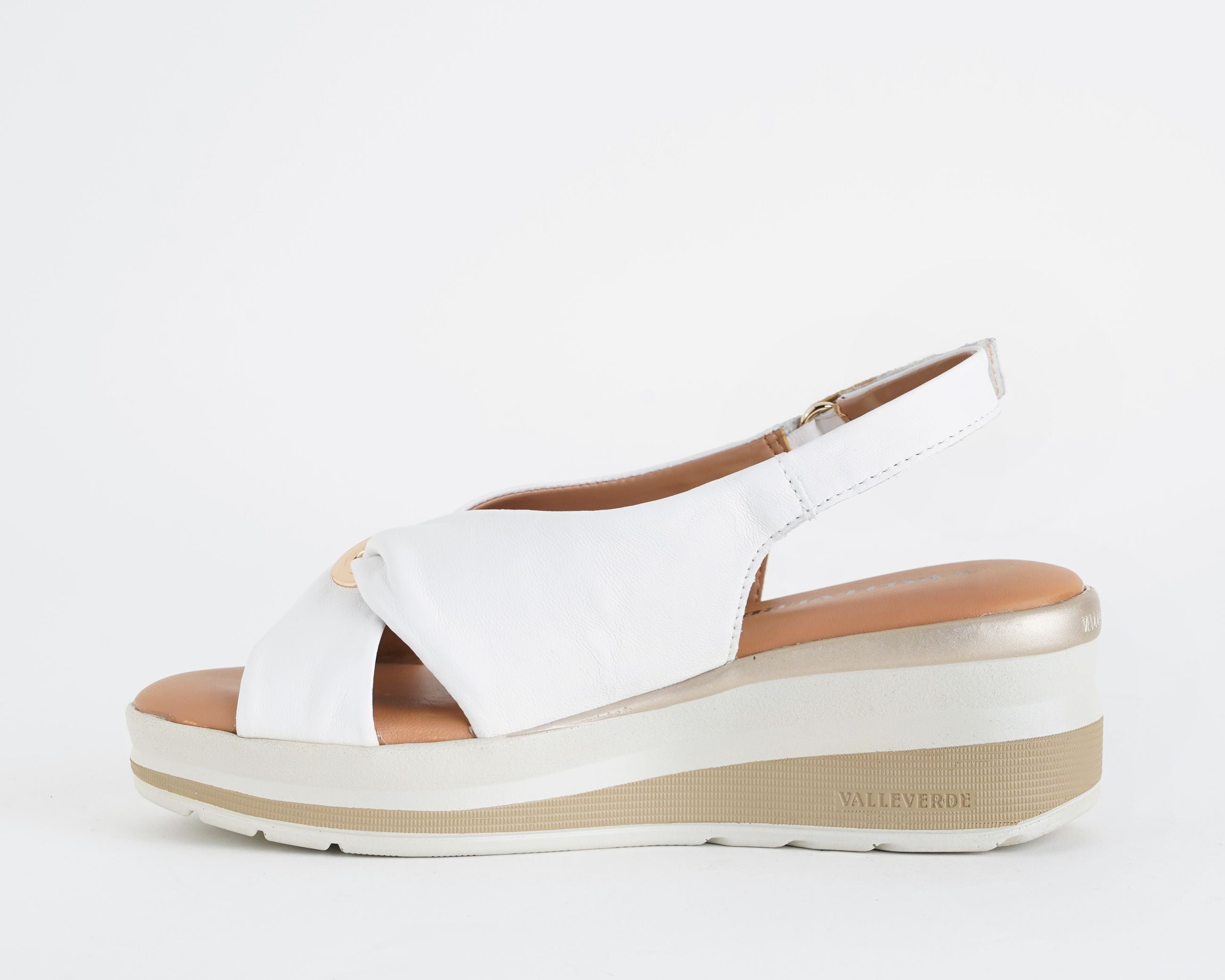 Sandalo alto VALLEVERDE VGI320W PERLA - nappa, zeppa 55 mm, donna