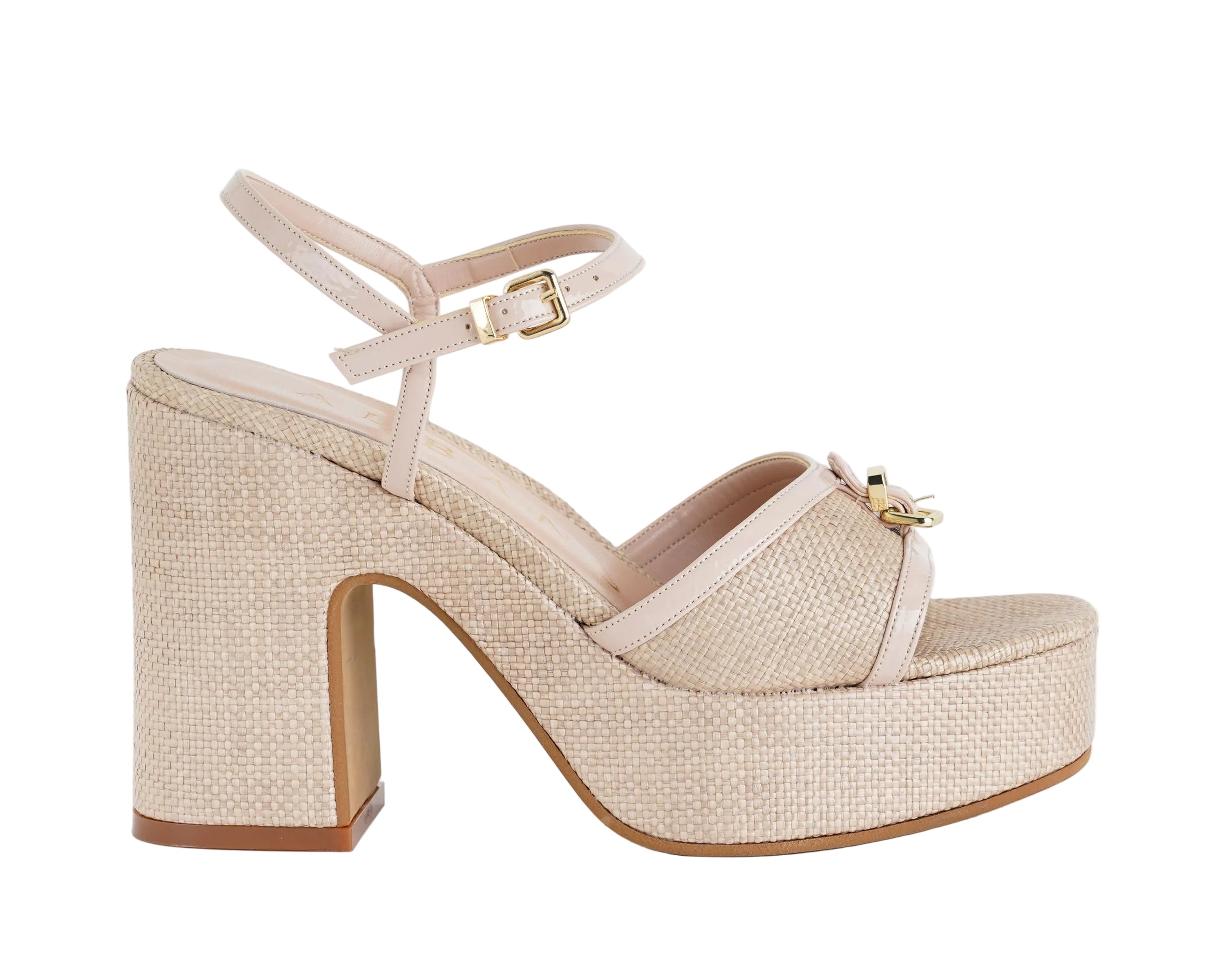 Sandalo alto Albano 5574 in rafia Donna