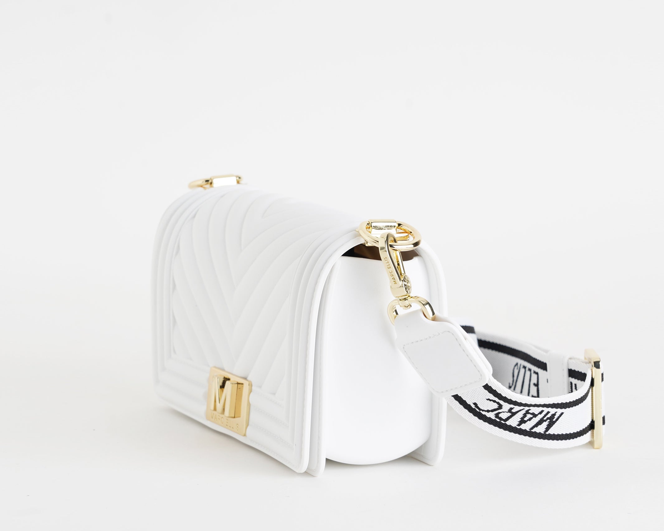 Borsa a spalla Marc Ellis Flat S Donna Milk Light Gold - Vista laterale