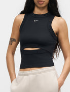 Canotta Nike Sportswear Chill Knit IF0238-010 donna colore Black/(Sail)
