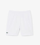 Shorts Lacoste GJ0829 bianco unisex bambino - taffetà a rombi, vita elasticizzata, tasche laterali, taglie 8A-16A