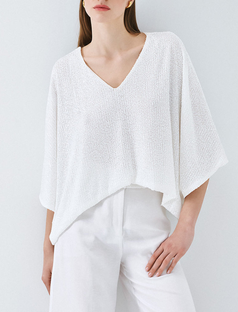 Blusa con paillettes Access Fashion 63-2004-392 Bianco Donna