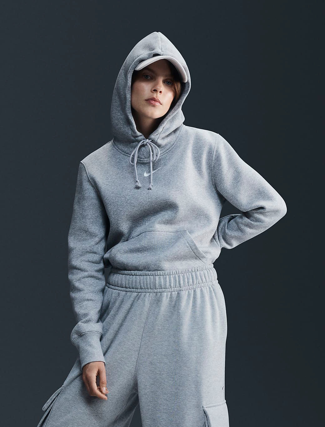 Felpa pullover con cappuccio Nike Sportswear Phoenix Fleece HF6839-063 Donna