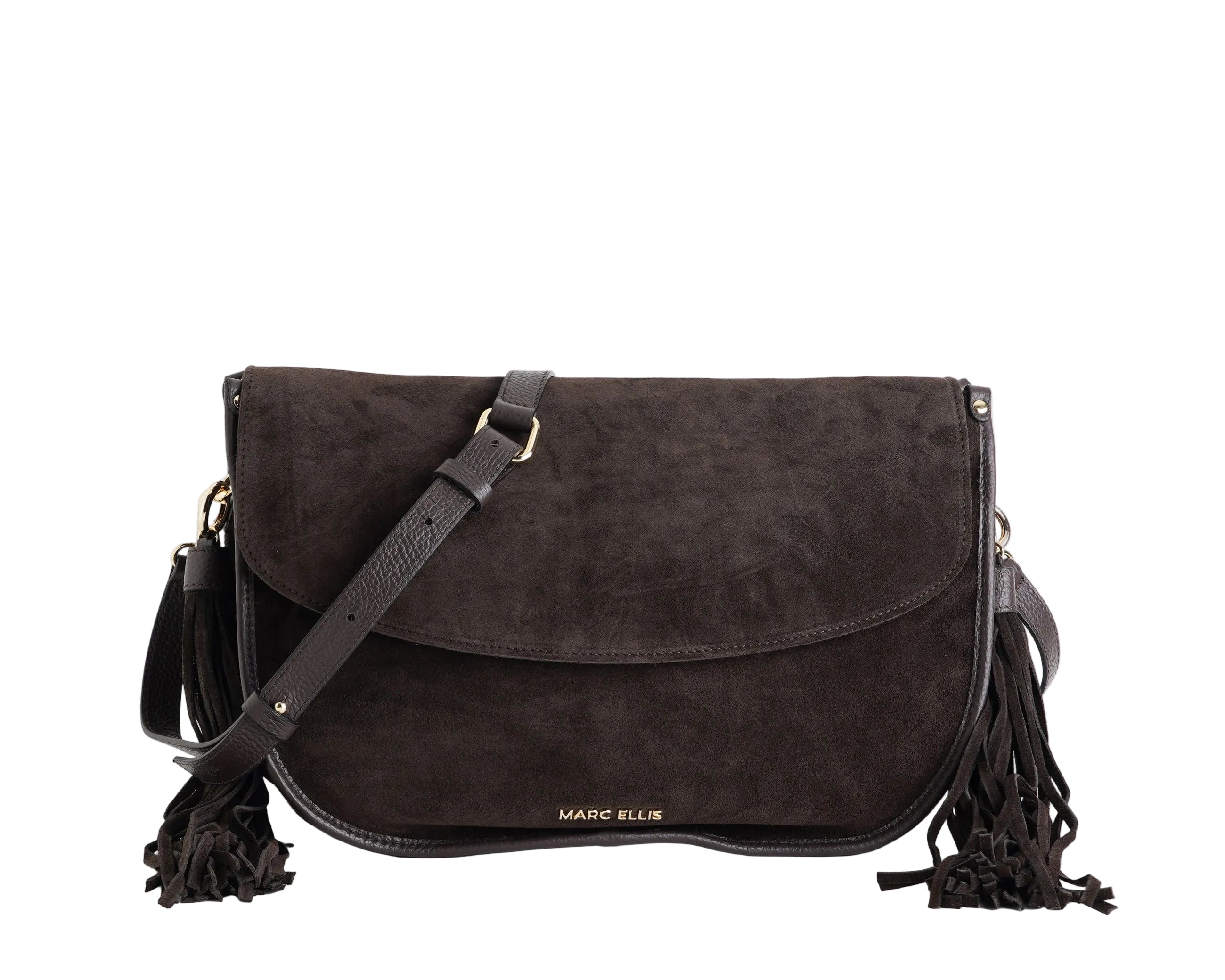 Borsa a spalla Marc Ellis Lima L CM Chocolate/Gold Donna